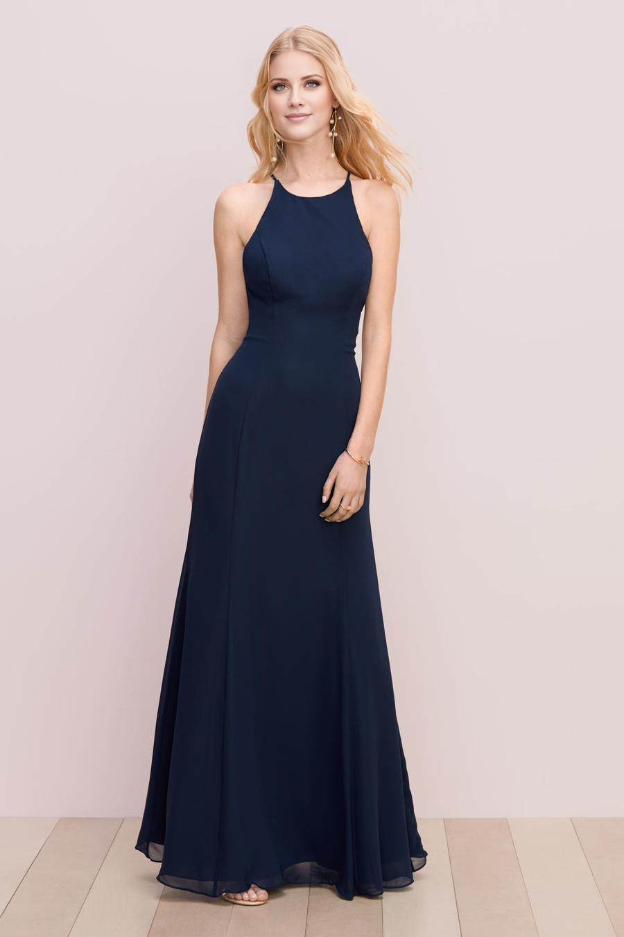 collar off shoulder thin shoulder straps sleeveless backless and floor length evening dress