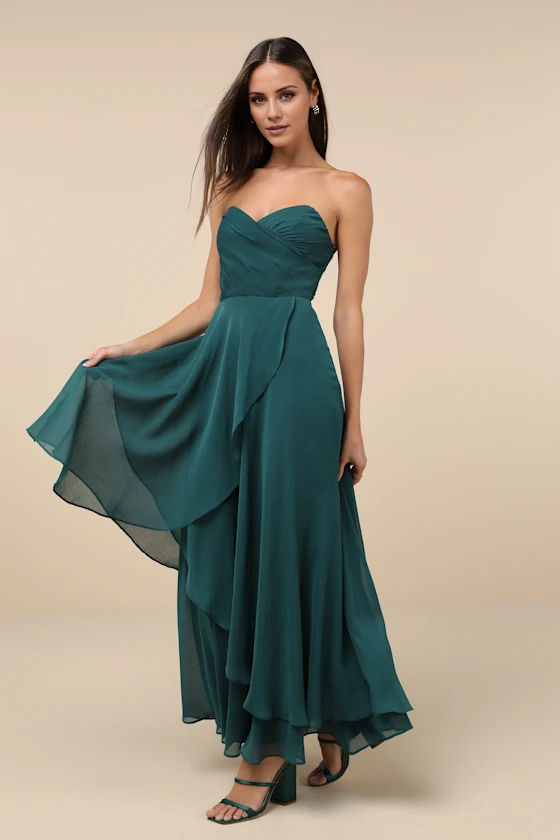 V collar off shoulder sleeveless strapless backless and floor length evening dress