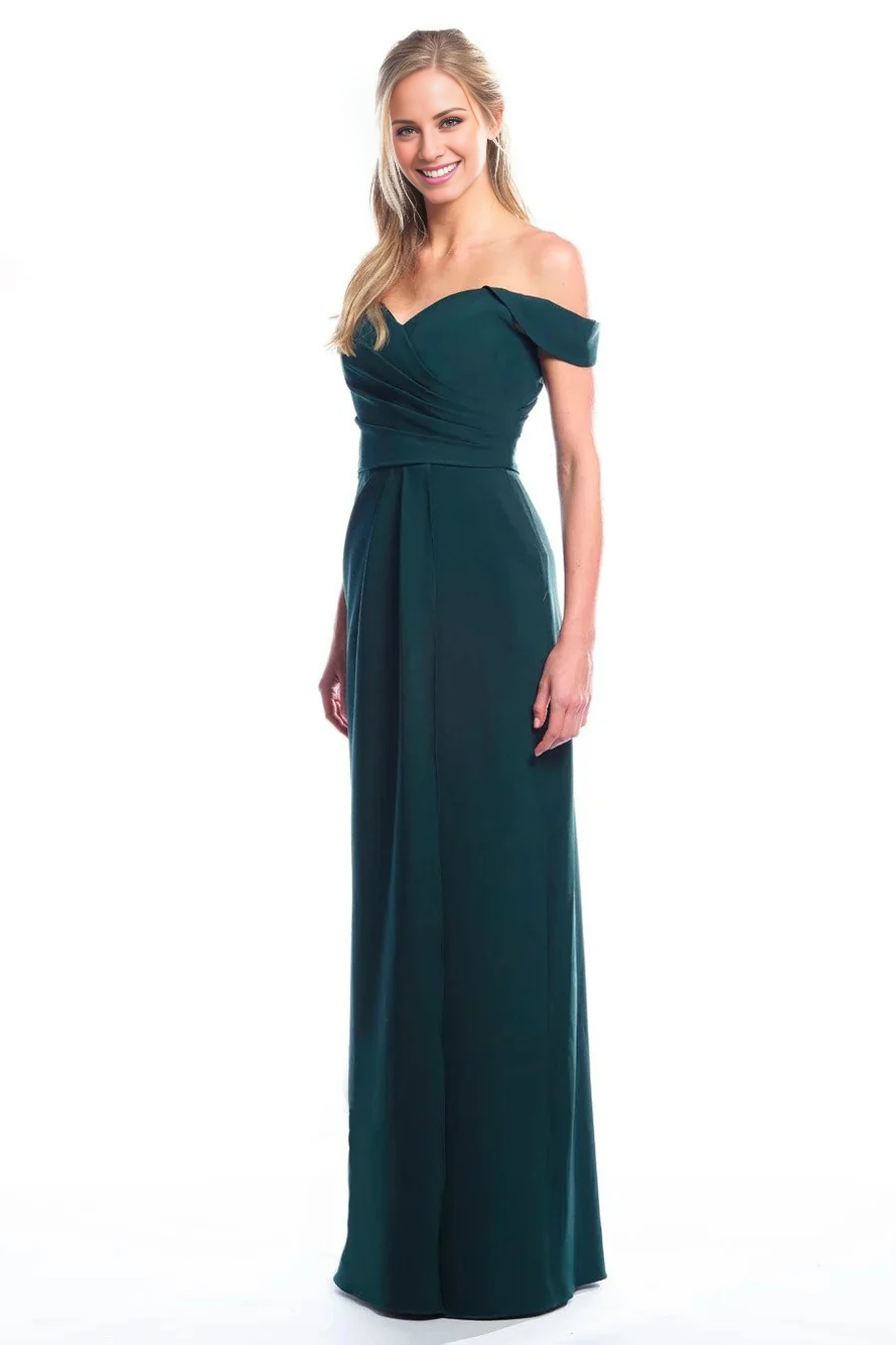 off shoulder collar sleeveless backless and floor length evening dress