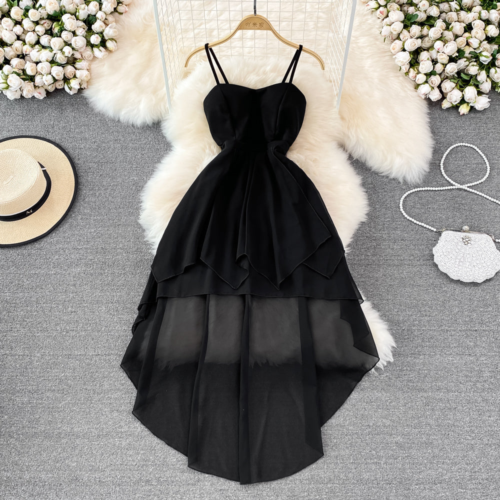 White irregular strapless dress summer  11004