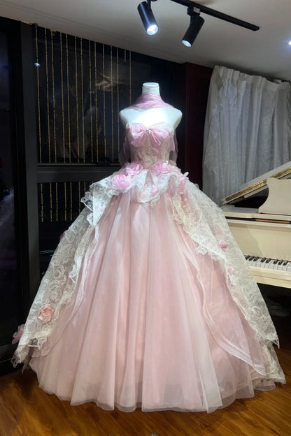 A Fairy Princess! A Girly Dress 🌸 A Pink Floral Fairy Dress That Explodes With Girlish Charm gh6731