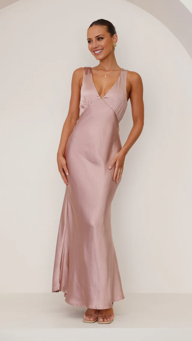 V-neck sleeveless backless and floor length Prom dress