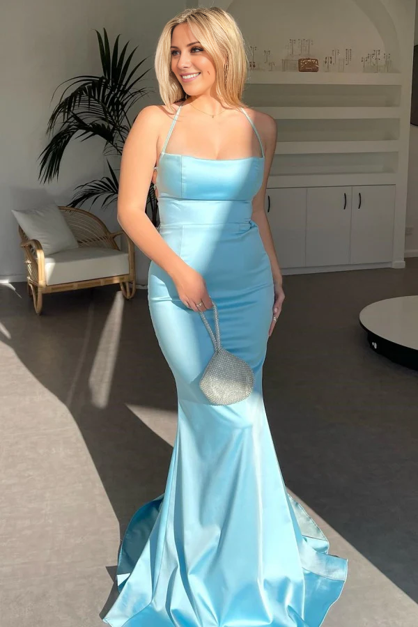 minimalist mermaid off shoulder sleeveless cross shoulder strapless floor length evening gown