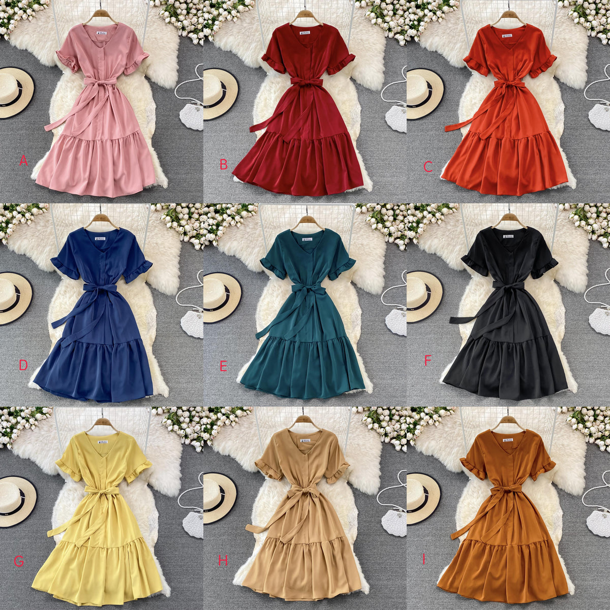 Cute V Neck Short Dress A Line Fashion Dress  10901