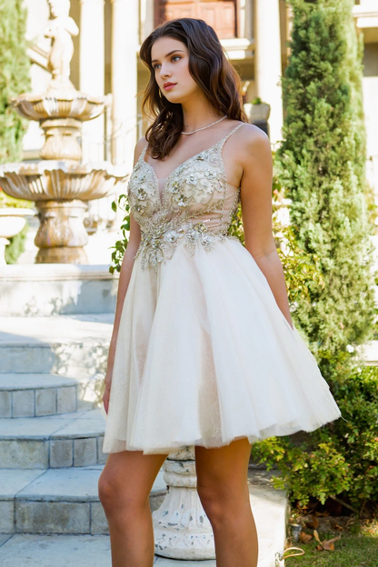 Flower decal short sleeveless sweetheart dress