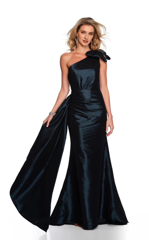 Mermaid asymmetrical neckline one shoulder backless and floor length Prom dress