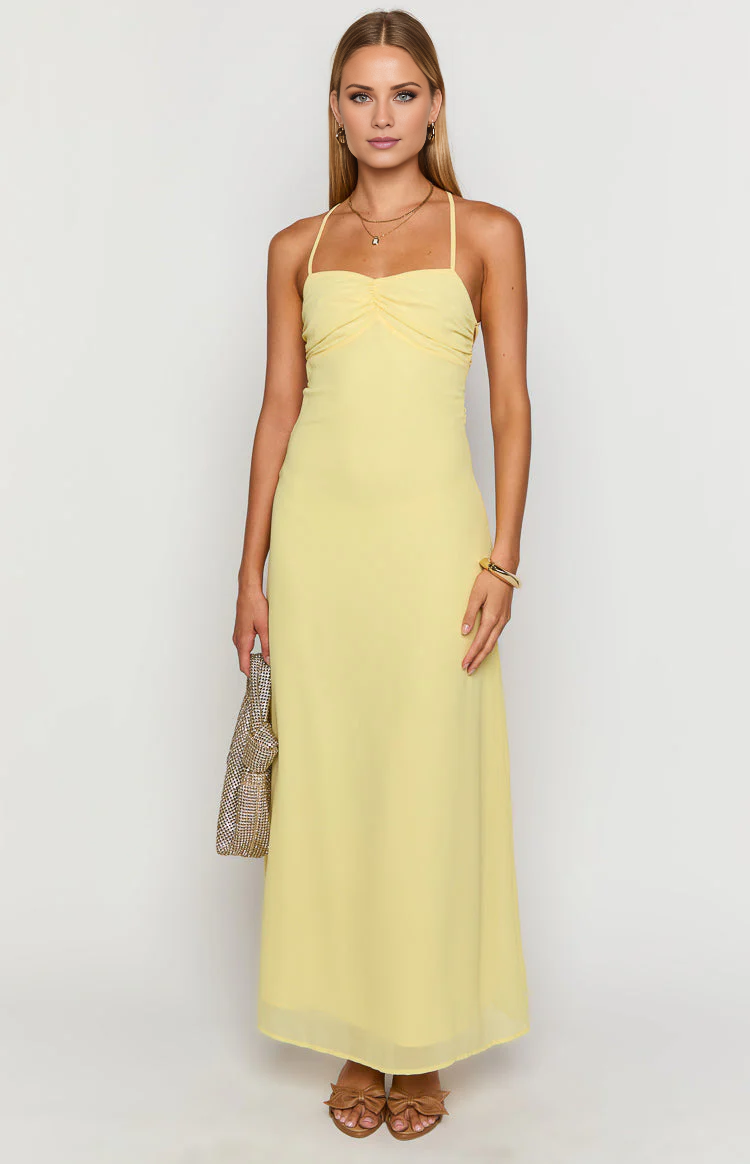 square neckline thin shoulder strap backless side slit and floor length Prom dress