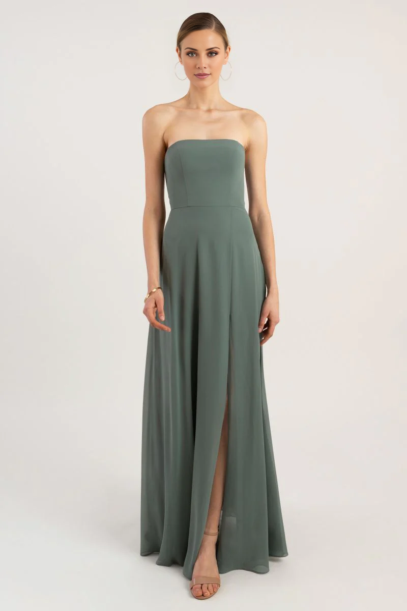 off shoulder collar sleeveless backless side slit and floor length evening dress