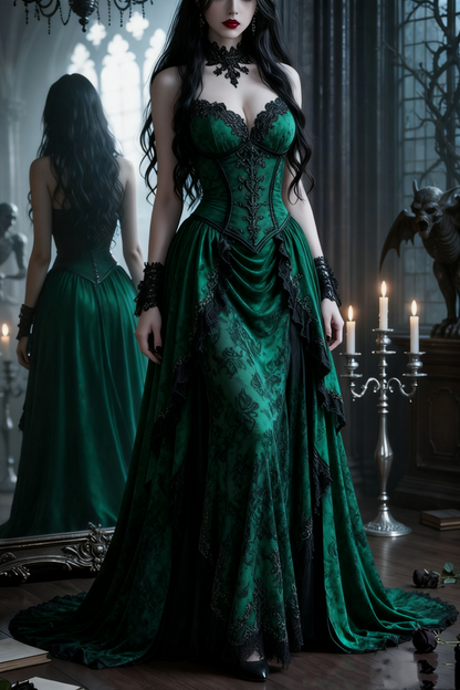 girlhomeshops-Purple Velvet Long Floor-Length Prom Dress With Train gh5942
