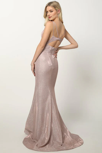 Mermaid skirt and drag long sleeveless hollow out dress