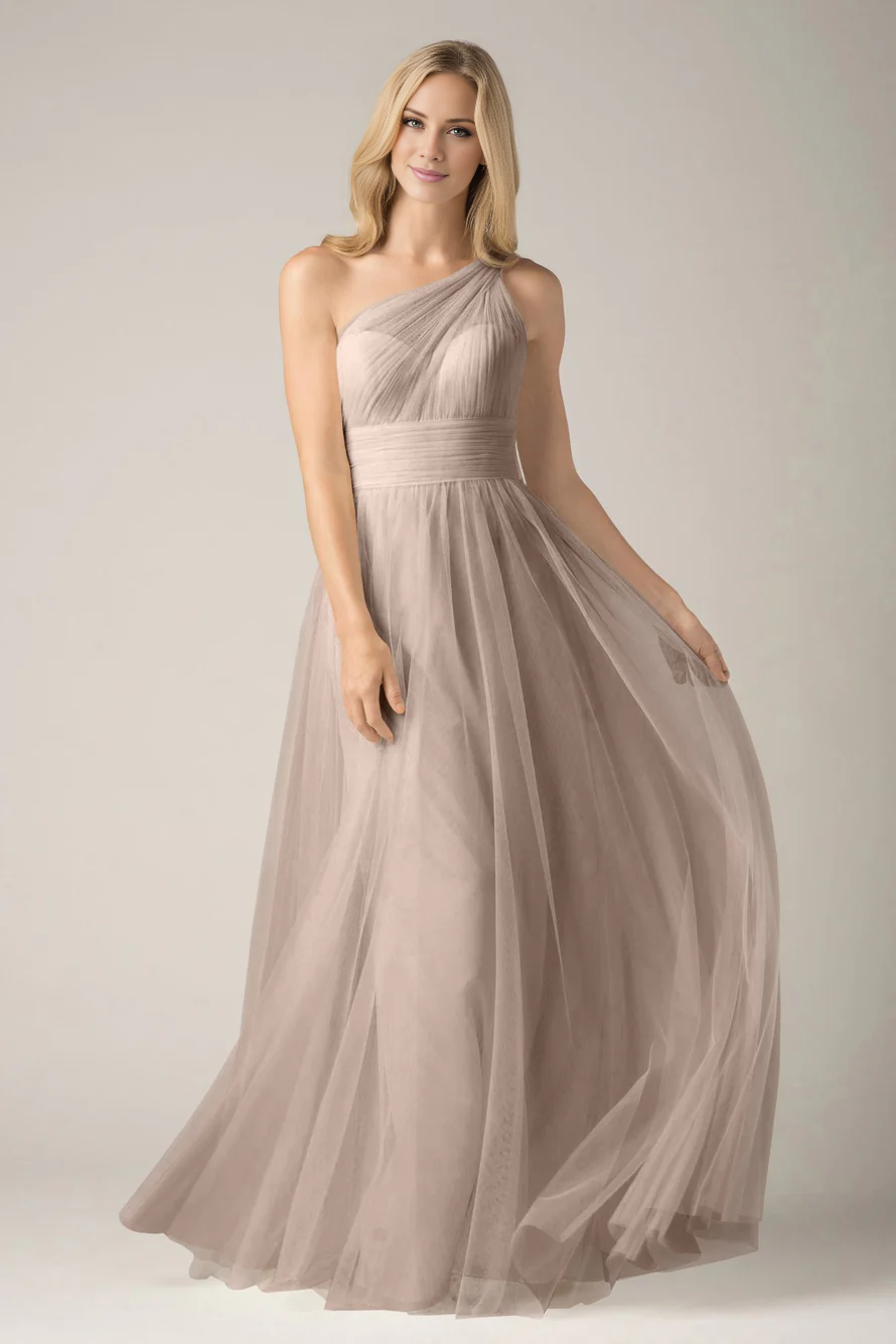 asymmetrical neckline sleeveless backless sheer pleated and floor length Prom dress