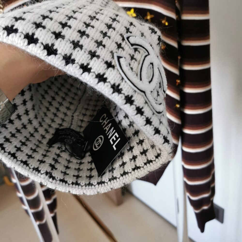 Chanel CC Wool Beanie White
