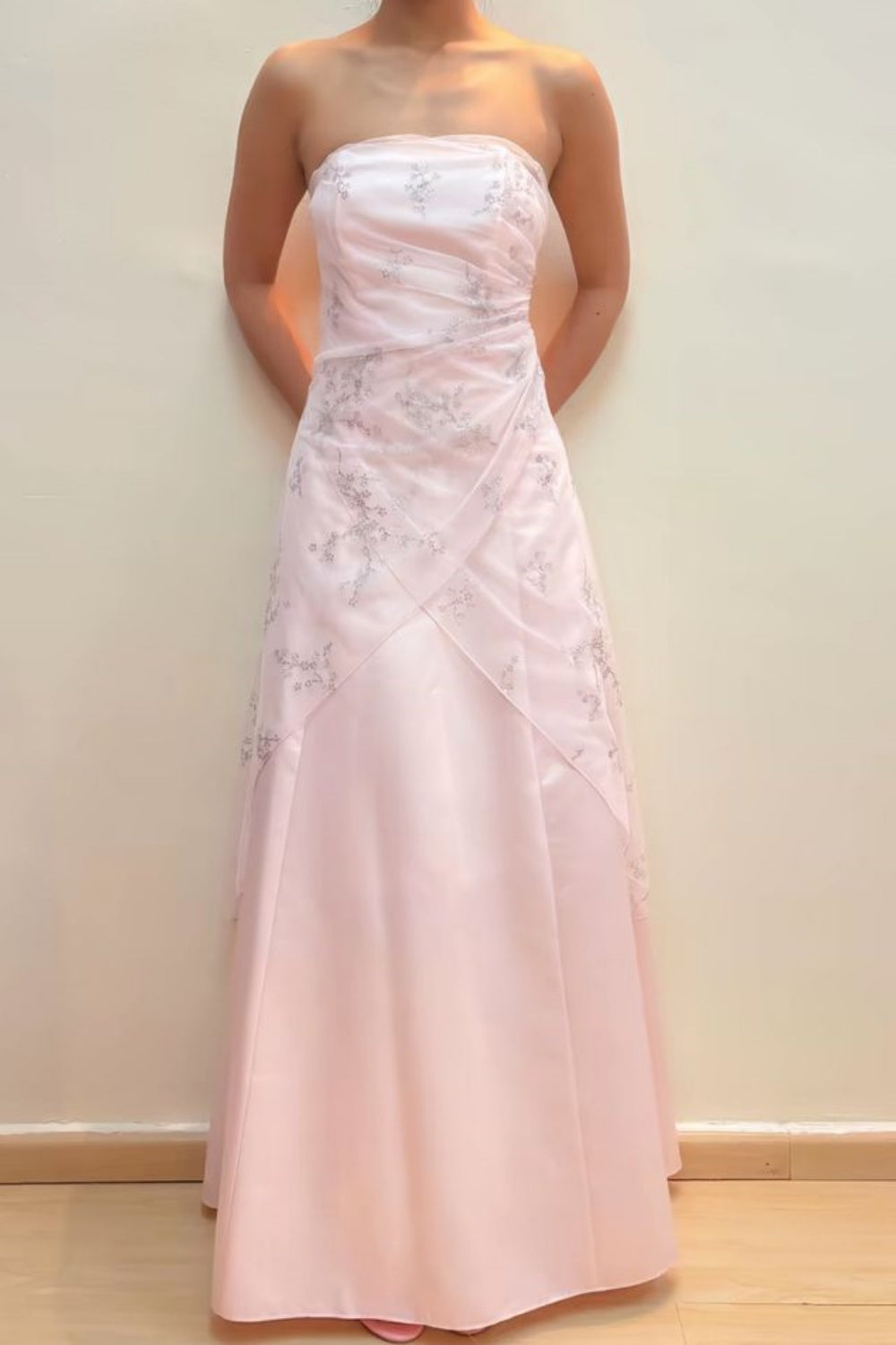 Pink delicate floral tulle long Prom dress gh6859