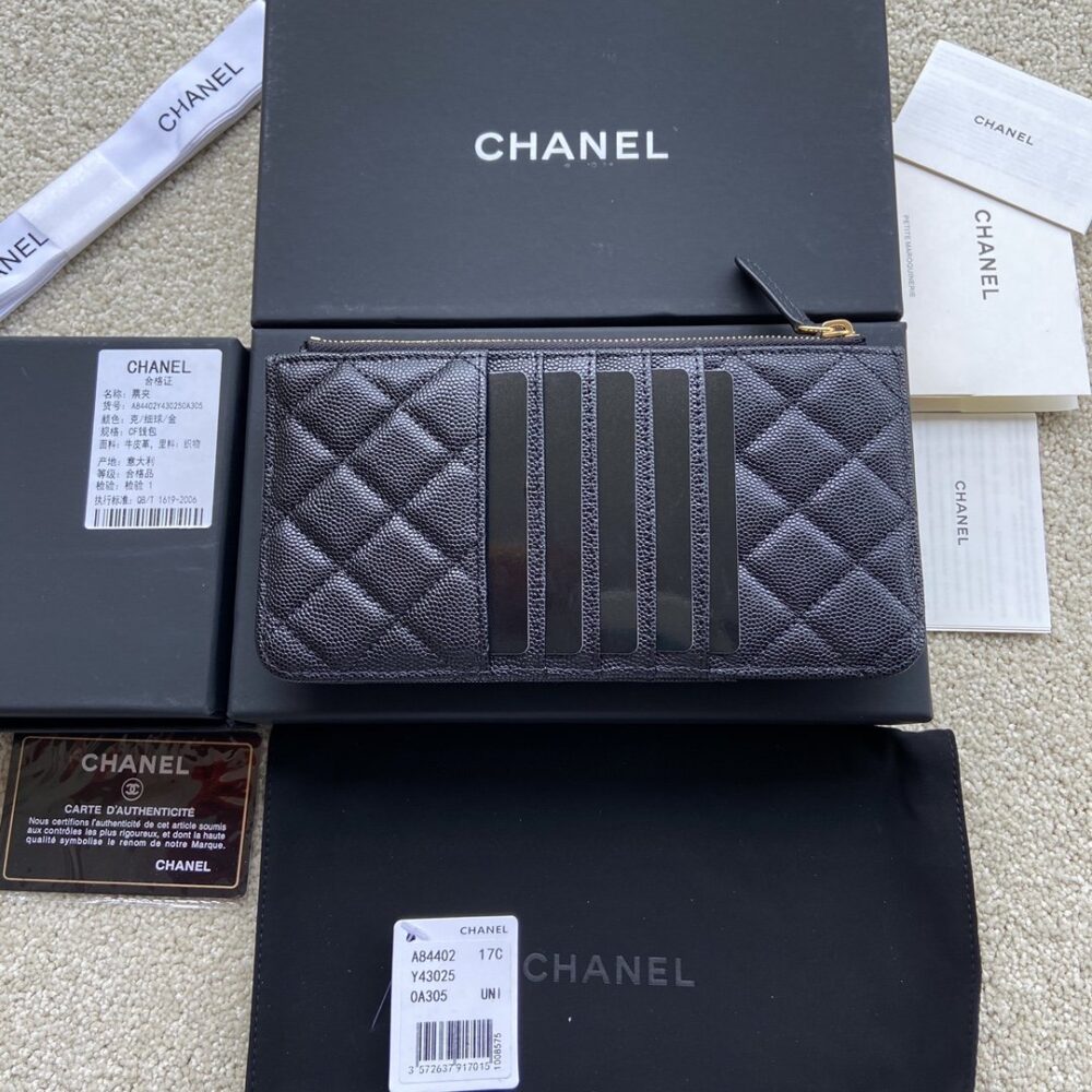 Chanel CO-CO Mini Pouch Wallet Gold Hardware Black 20Cm