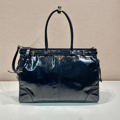 Prada Bonnie extra-large leather handbag(HIGH-END GRADE)