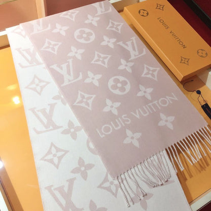 Louis Vuitton Lv Monogram Essential Scarf Pink Beige M77854
