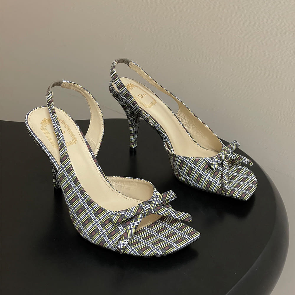 Dior Bow Heeled Slingback Sandal