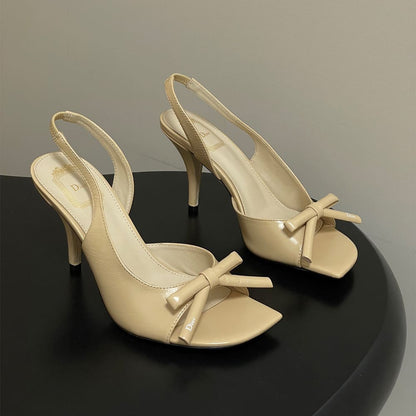 Dior Bow Heeled Slingback Sandal