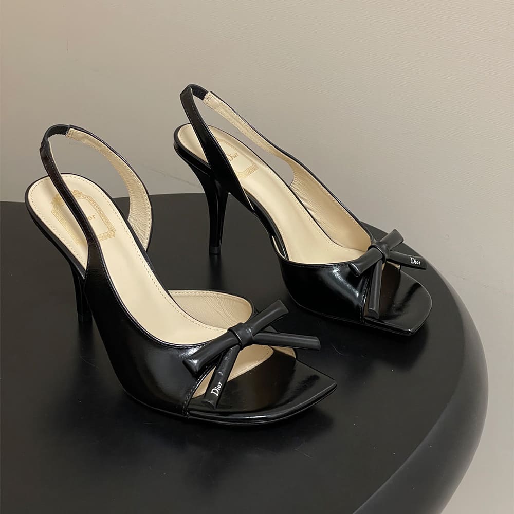 Dior Bow Heeled Slingback Sandal