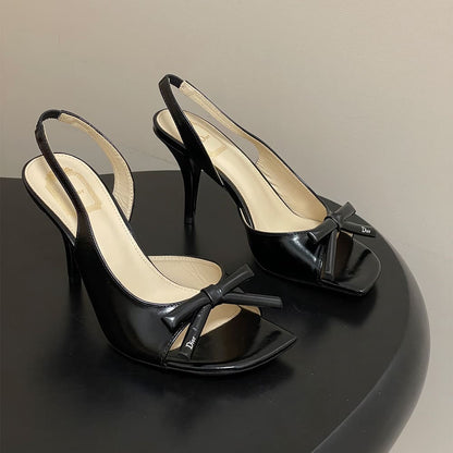 Dior Bow Heeled Slingback Sandal
