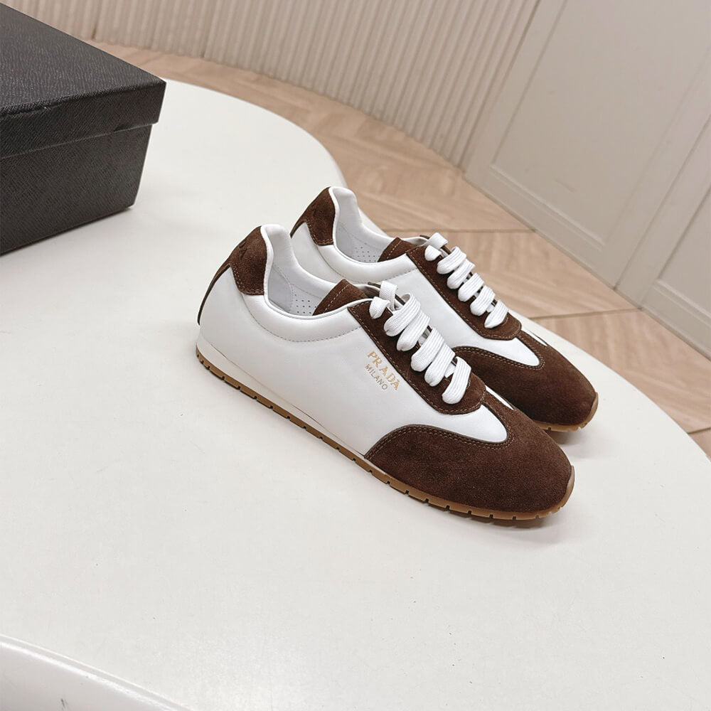 PRADA Nappa leather and suede sneakers