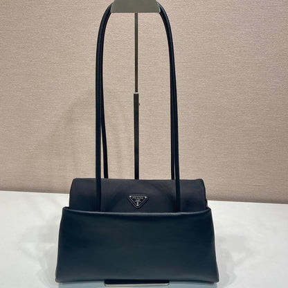 Prada Passage medium leather bag with Re-Nylon flap(HIGH-END GRADE)