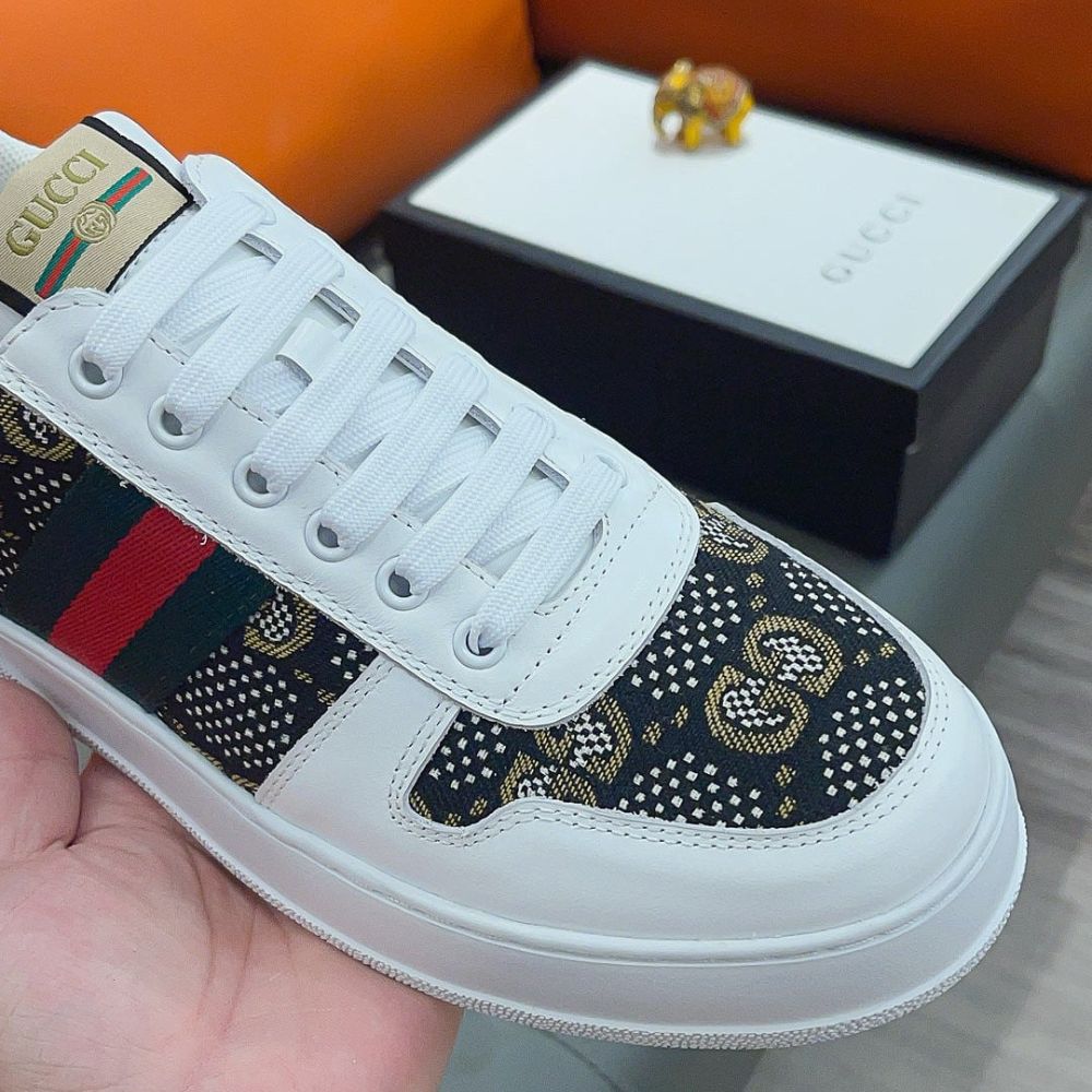 Gucci Screener GG High Top Sneaker In White And Black