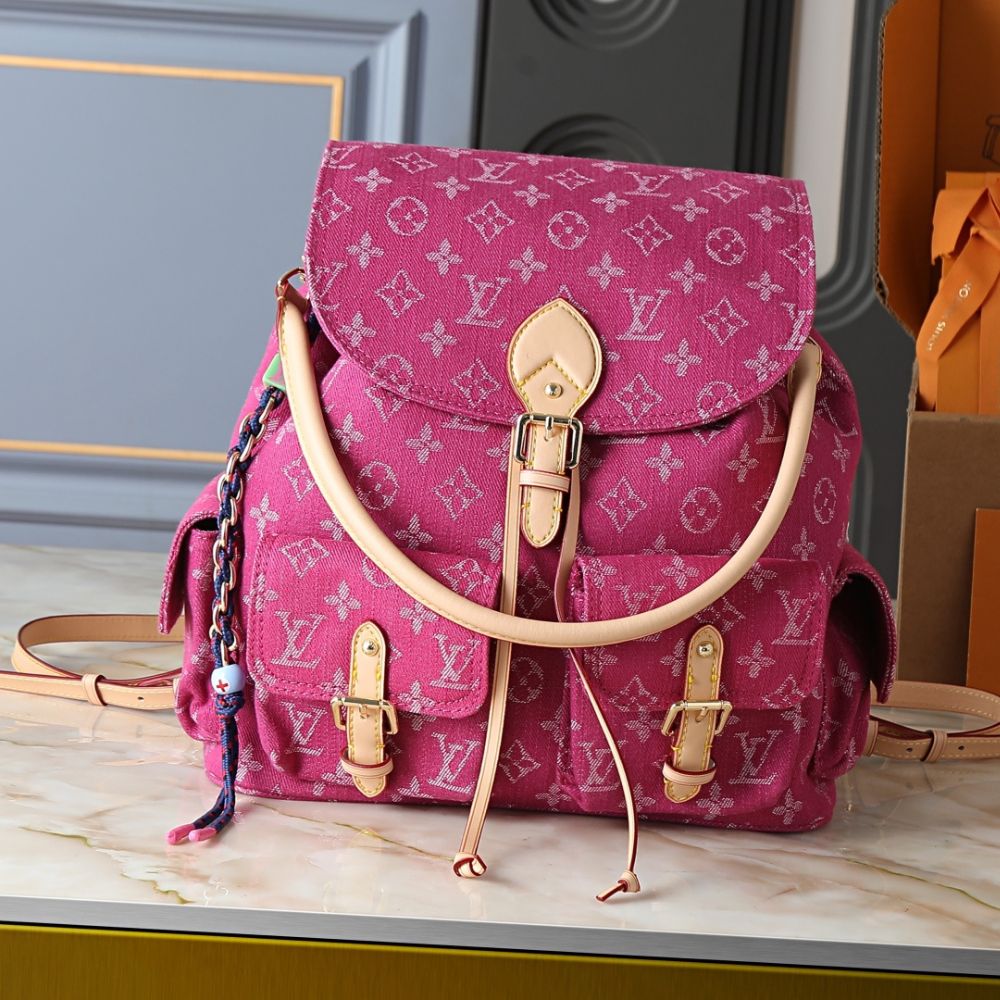 Louis Vuitton Montsouris Cargo Backpack Pink Denim 32Cm