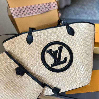 Louis Vuitton Saint Jacques Raffia Tote Bag Beige  57Cm M59808