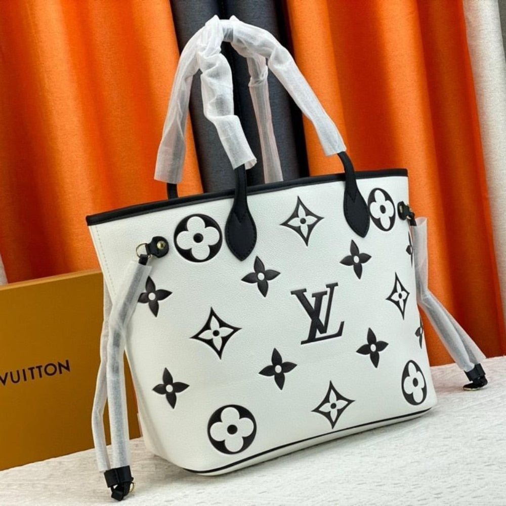 Louis Vuitton Neverfull MM Begie And Black 31Cm M46039