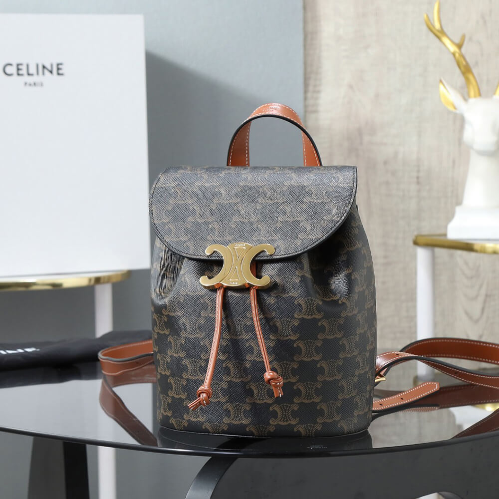 BACKPACK CELINE BONNIE IN Triomphe Canvas and calfskin