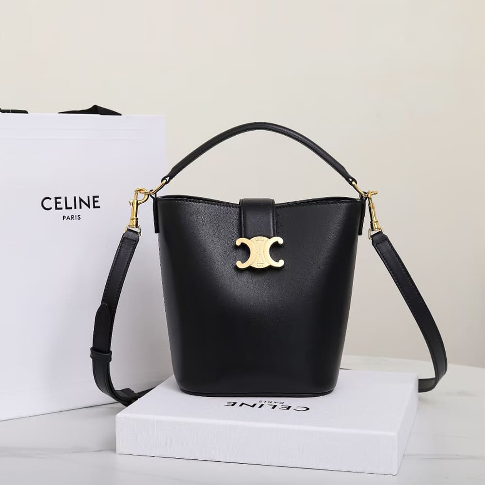CELINE SMALL BUCKET LOUISE IN SMOOTH CALFSKIN(HIGH-END GRADE)
