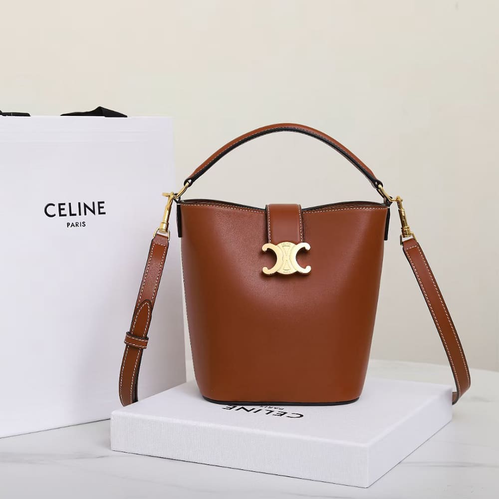 CELINE SMALL BUCKET LOUISE IN SMOOTH CALFSKIN(HIGH-END GRADE)
