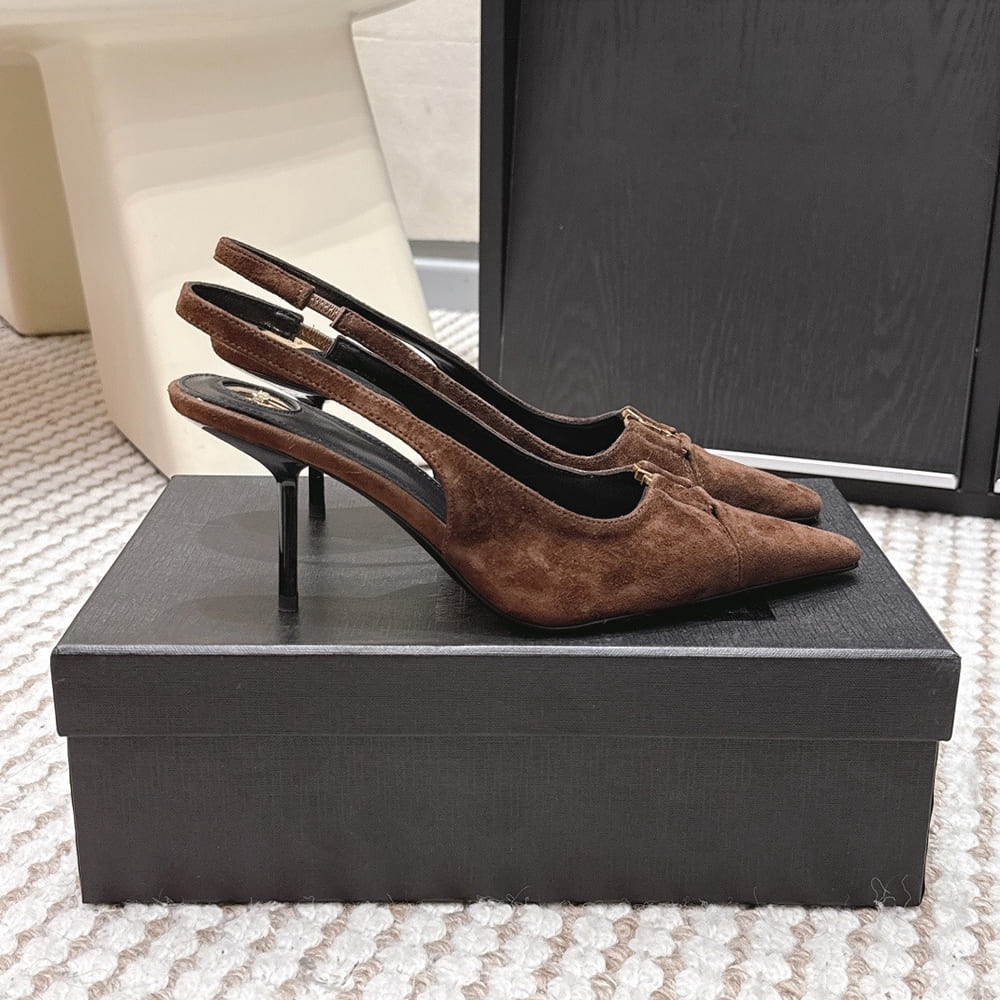 YSL BABYLONE BRETEUIL slingback pumps in suede