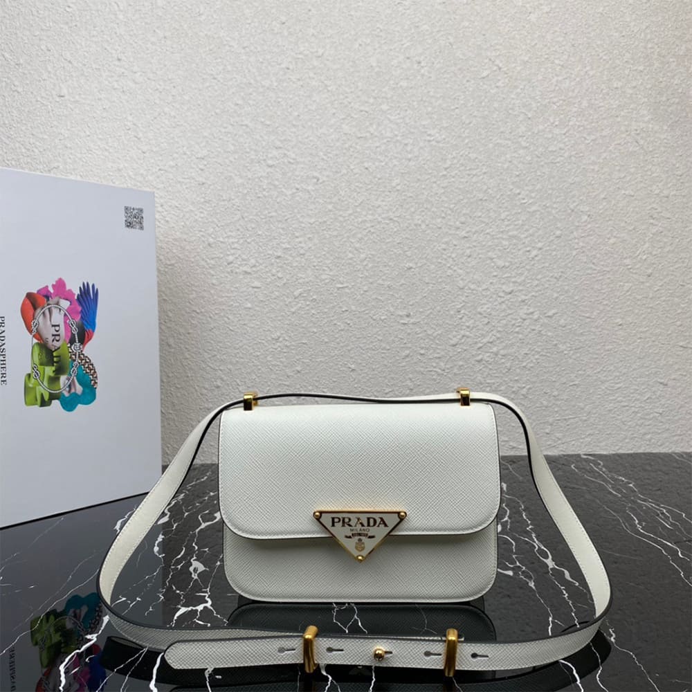 Prada Saffiano leather flap shoulder bag(HIGH-END GRADE)