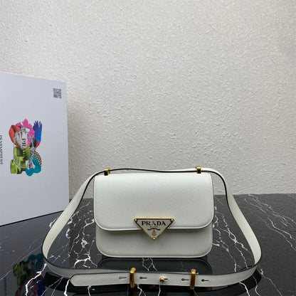 Prada Saffiano leather flap shoulder bag(HIGH-END GRADE)