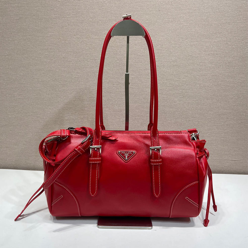 Prada Bonnie medium antiqued leather tote bag(HIGH-END GRADE)