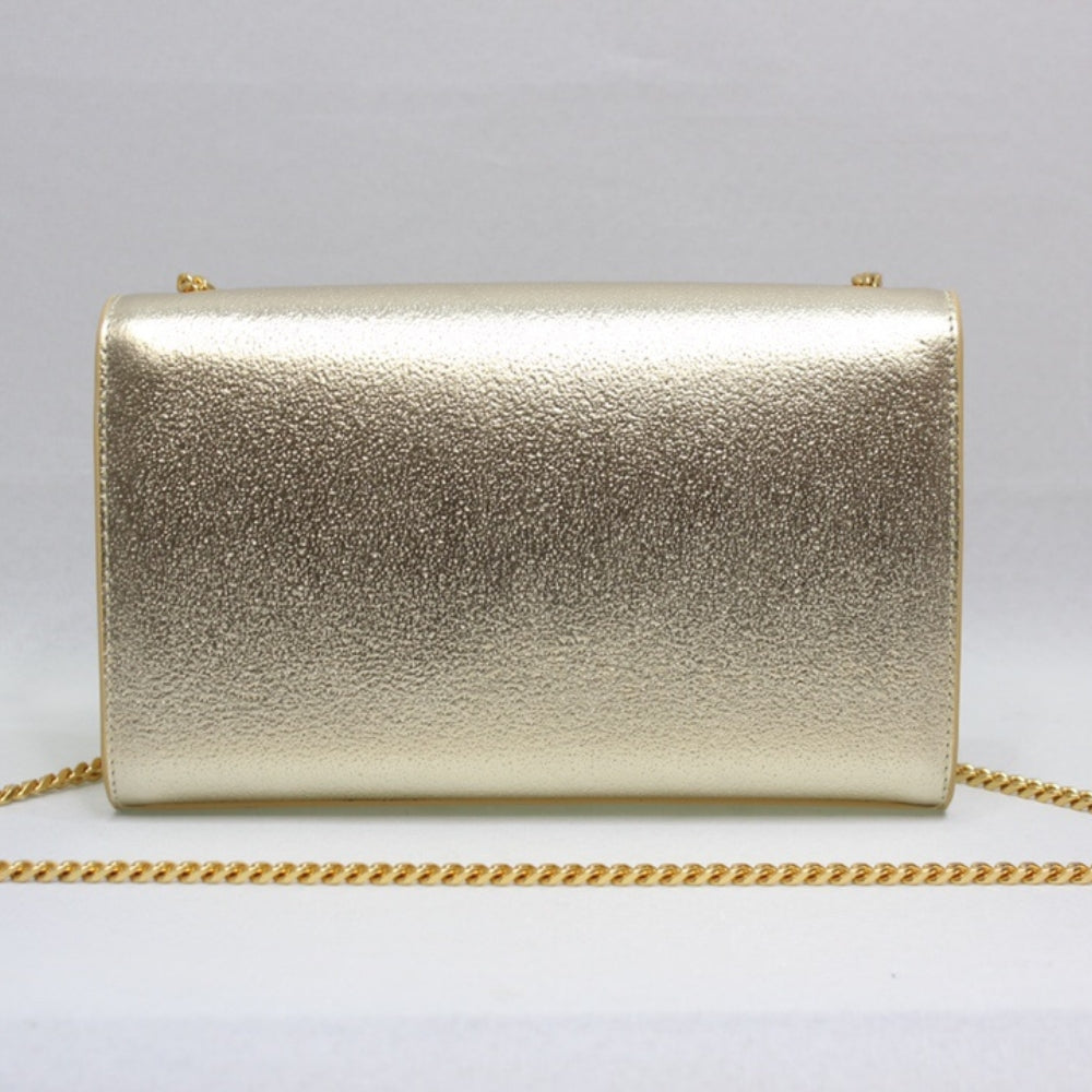 Saint Laurent Kate Chain Wallet With Tassel Yellow Copper 26cm