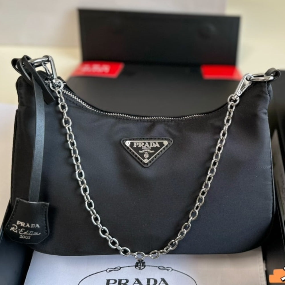 Prada Re Edition 2005 Re Nylon Bag Black 26Cm