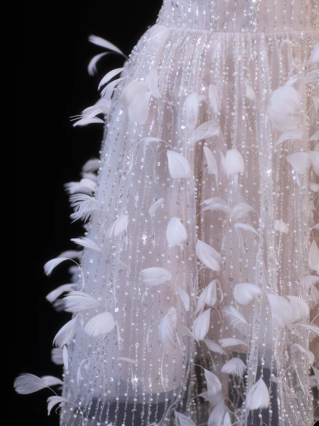 Girlhomeshops-Pink Feather Exquisite Beaded Short Tulle Homecoming Dress Birthday Party Dress gh5377