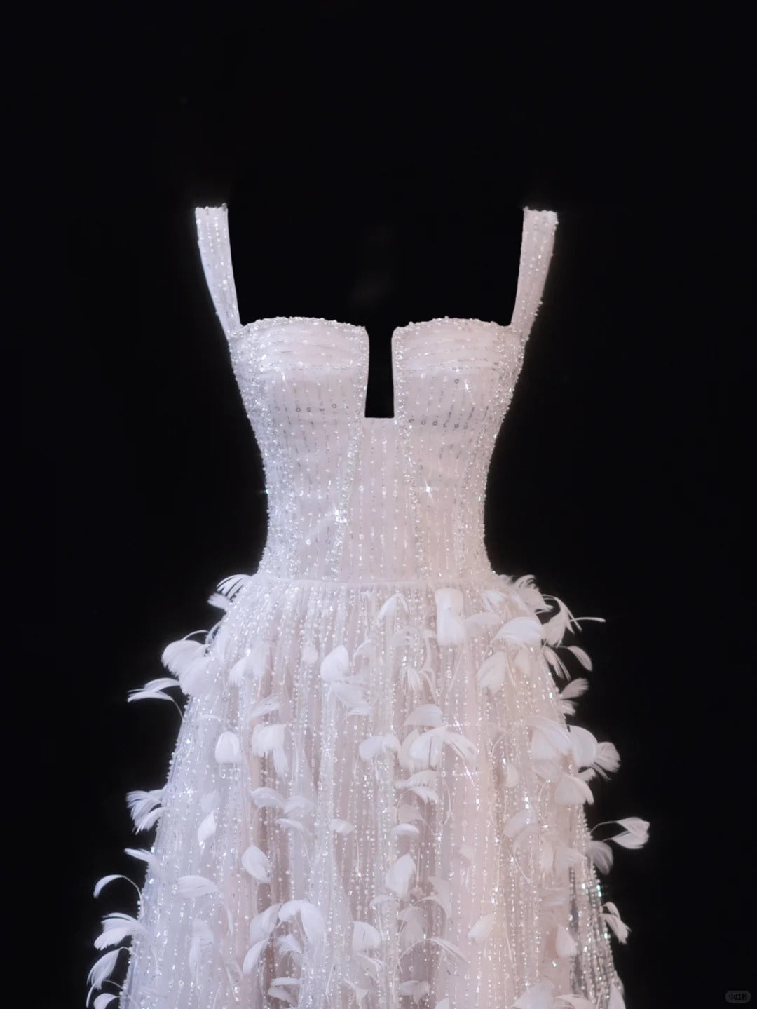 Girlhomeshops-Pink Feather Exquisite Beaded Short Tulle Homecoming Dress Birthday Party Dress gh5377