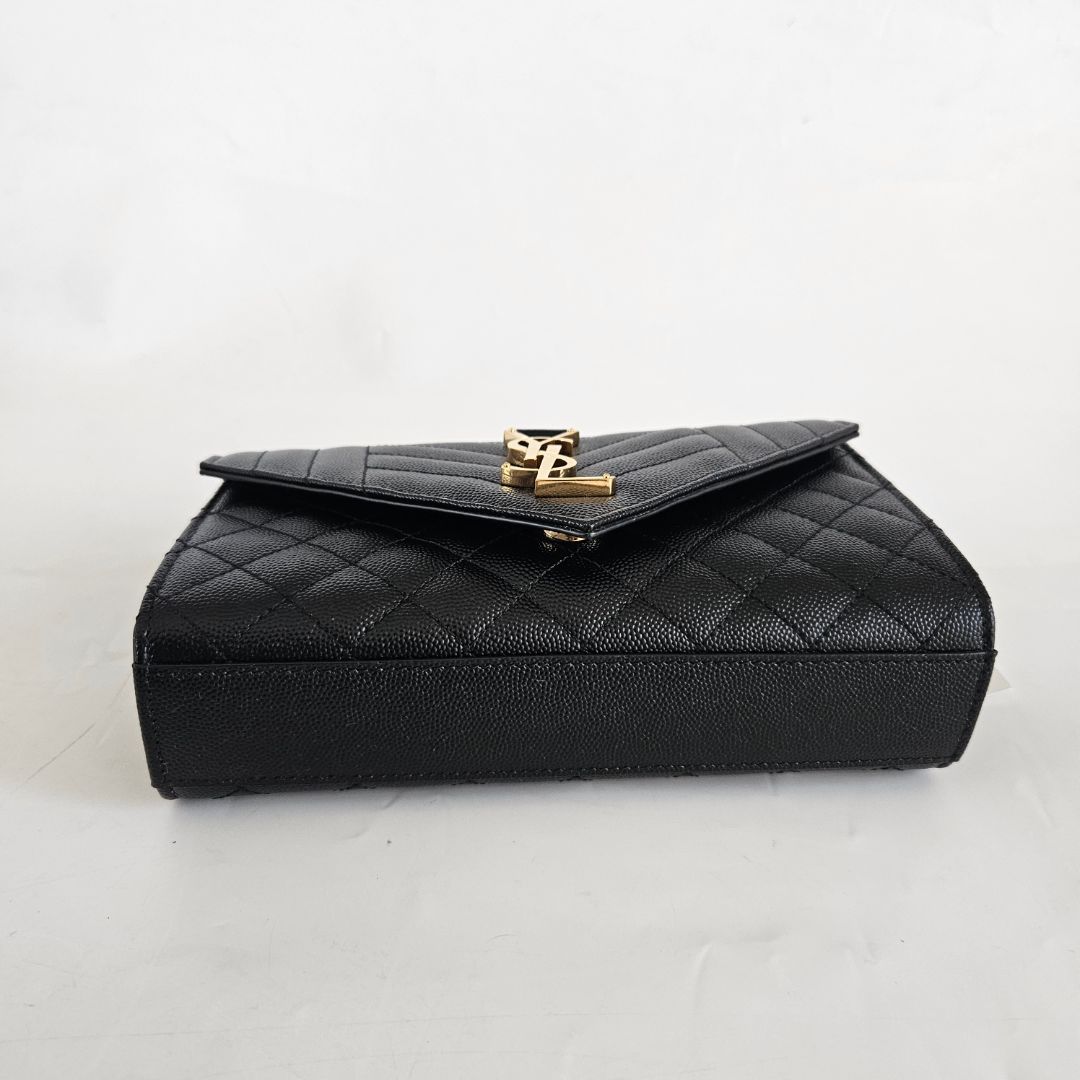 Saint Laurent Small Envelope Bag in Mix Matelassé Grain de Poudre Embossed Leather