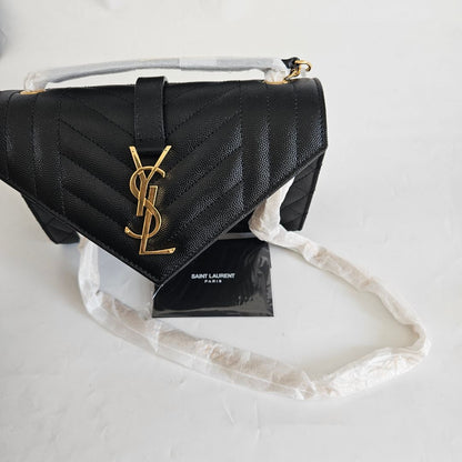 Saint Laurent Small Envelope Bag in Mix Matelassé Grain de Poudre Embossed Leather