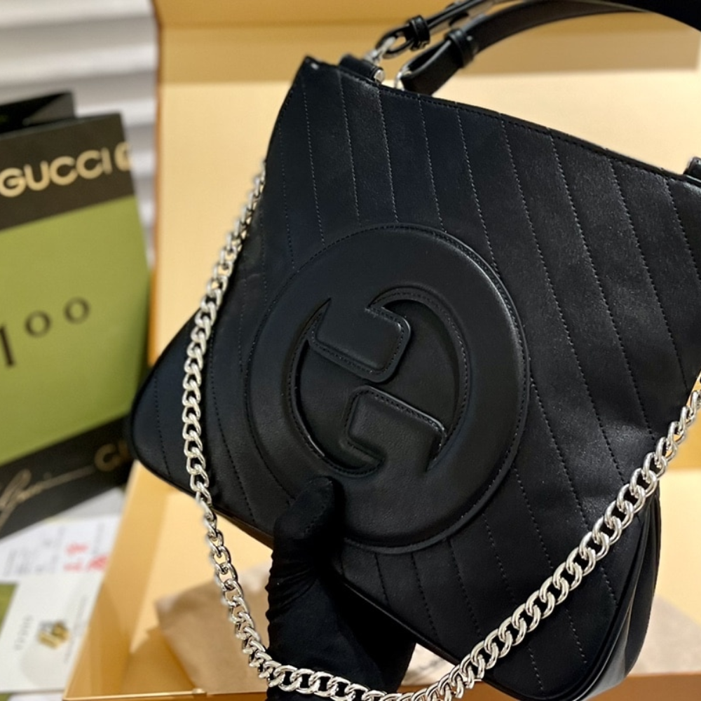 Gucci Blondie Small Tote Bag Black 30Cm 751518 1AAOW 9022