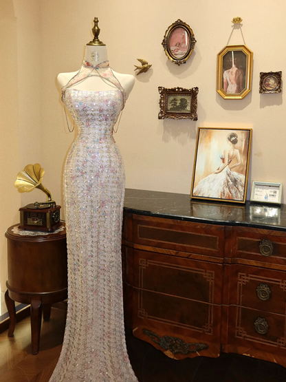 White floral print fitted long ball gown/bridal dress R7177