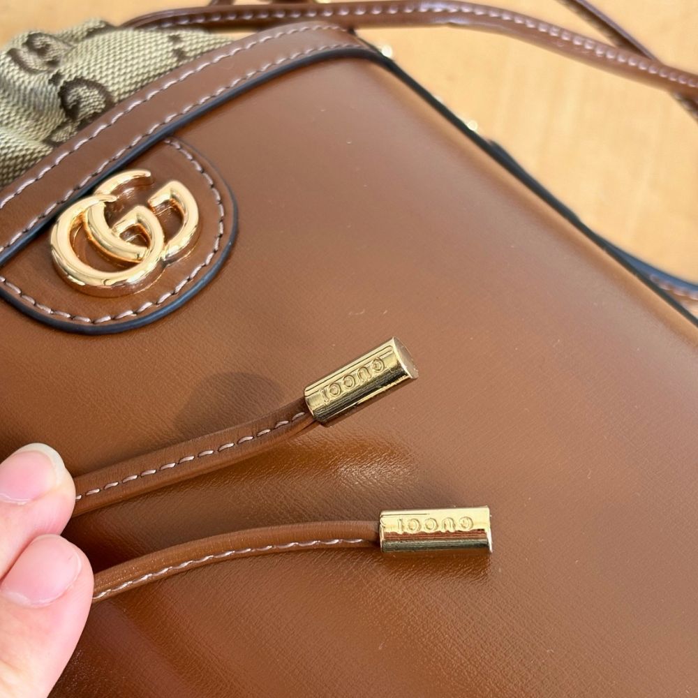 Gucci Ophidia Mini Bucket Bag Brown 20Cm 760201