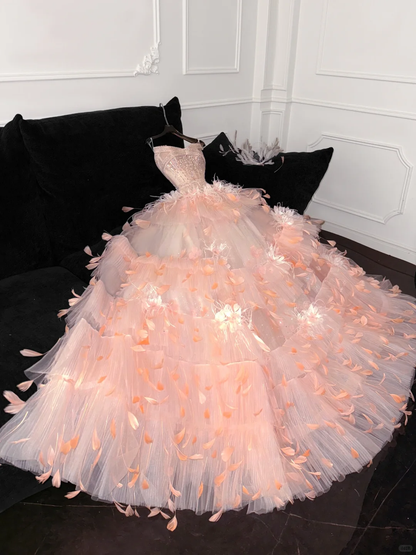 Gorgeous Shiny Beaded Sweetheart Princess Dress A-Line Floor-length Evening Dress Prom Dresses TP4188