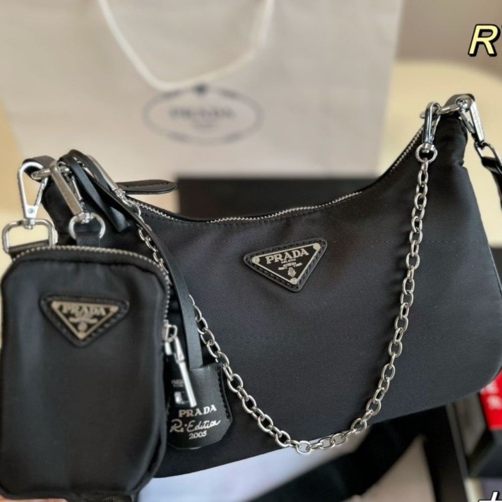 Prada Re Edition 2005 Re Nylon Bag Black 26Cm