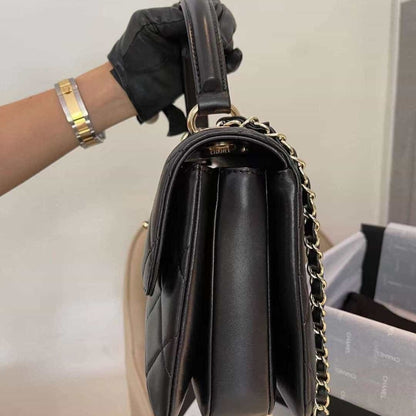 Chanel Flap Bag With Top Handle Bag With Gold Metal Black 25Cm A92236 Y60767 94305