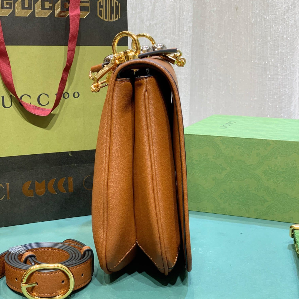Gucci Blondie Medium Top Handle Bag Brown 29Cm